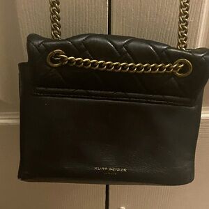 Black Kurt Geiger crossbody  leather bag with gold head